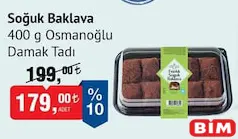 OSMANOĞLU DAMAK TADI SOĞUK BAKLAVA 400 G fiyat ve kampanya bilgisi